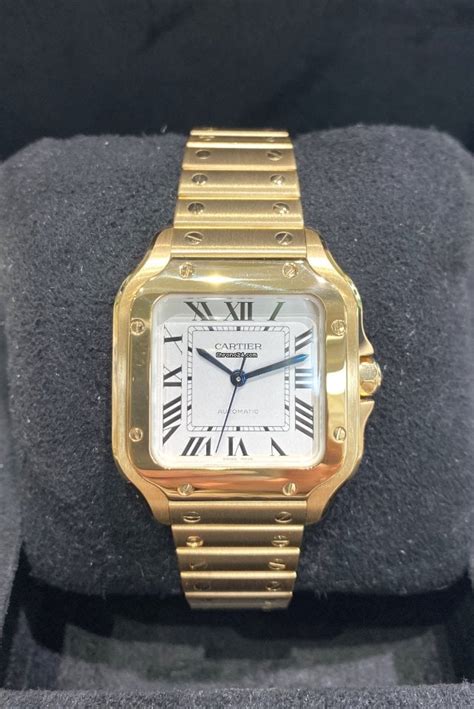 cartier santos gold chrono24|cartier santos pre owned.